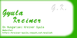 gyula kreiner business card